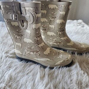 Animal Print Rain Boots